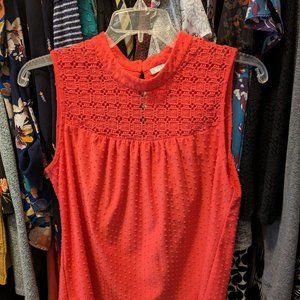 Daniel Rainn Women's Sleeveless Shirt Coral Size Small